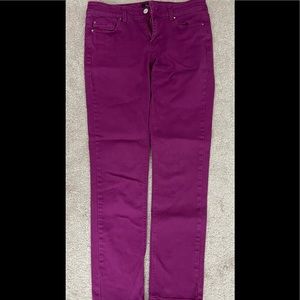 White House Black Market Magenta Slim Ankle Cut Jeans Size 6L